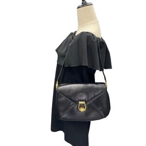 Gucci Bag Interlocking Black Dirty Shoulder Slightly Calfskin GG